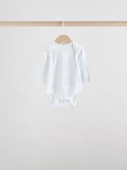 White Character 5 Pack Baby Long Sleeve 100% Cotton Bodysuits Pack - Image 5 of 12