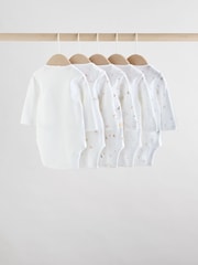 White Character 5 Pack Baby Long Sleeve 100% Cotton Bodysuits Pack - Image 7 of 12