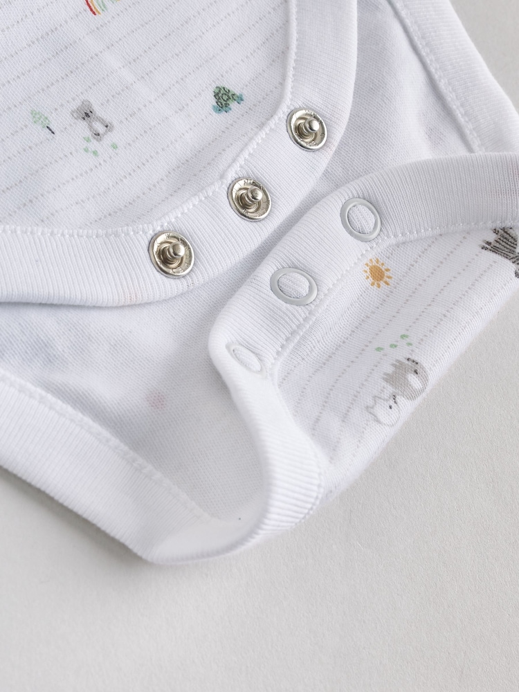 White 5 Pack 5 Pack Baby Vest Bodysuits - Image 5 of 5