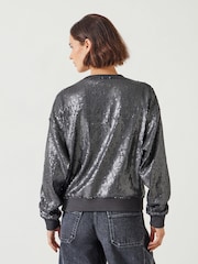 Hush Silver Sadie Sequin Relaxed Sweatshirt - Image 2 of 5