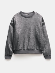 Hush Silver Sadie Sequin Relaxed Sweatshirt - Image 5 of 5