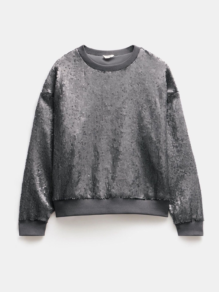 Hush Silver Sadie Sequin Relaxed Sweatshirt - Image 5 of 5