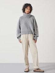 Hush Grey Livvy Merino Wool Detachable Roll Neck Jumper - Image 2 of 5