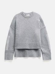 Hush Grey Livvy Merino Wool Detachable Roll Neck Jumper - Image 5 of 5