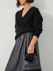 Hush Black Mini Stevie Leather Stud Bag - Image 5 of 5