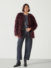 Hush Red Eleanor Faux Fur Jacket - Image 2 of 5
