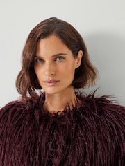 Hush Red Eleanor Faux Fur Jacket - Image 4 of 5