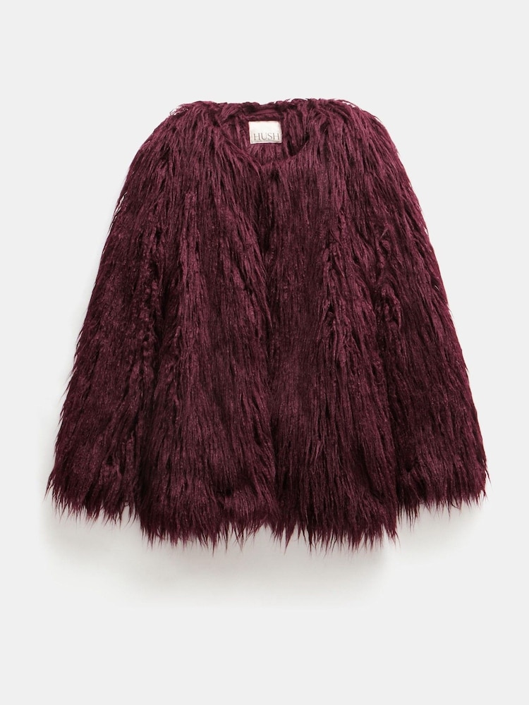 Hush Red Eleanor Faux Fur Jacket - Image 5 of 5
