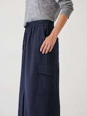 Hush Blue Aria Cargo Wool Maxi Skirt - Image 4 of 5