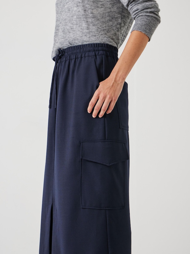 Hush Blue Aria Cargo Wool Maxi Skirt - Image 4 of 5