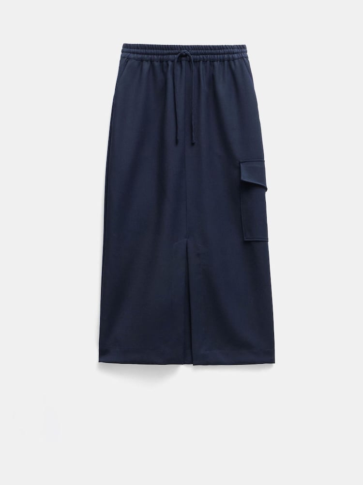 Hush Blue Aria Cargo Wool Maxi Skirt - Image 5 of 5