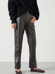 Hush Brown Crocodile Embossed Leather Trousers - Image 1 of 5