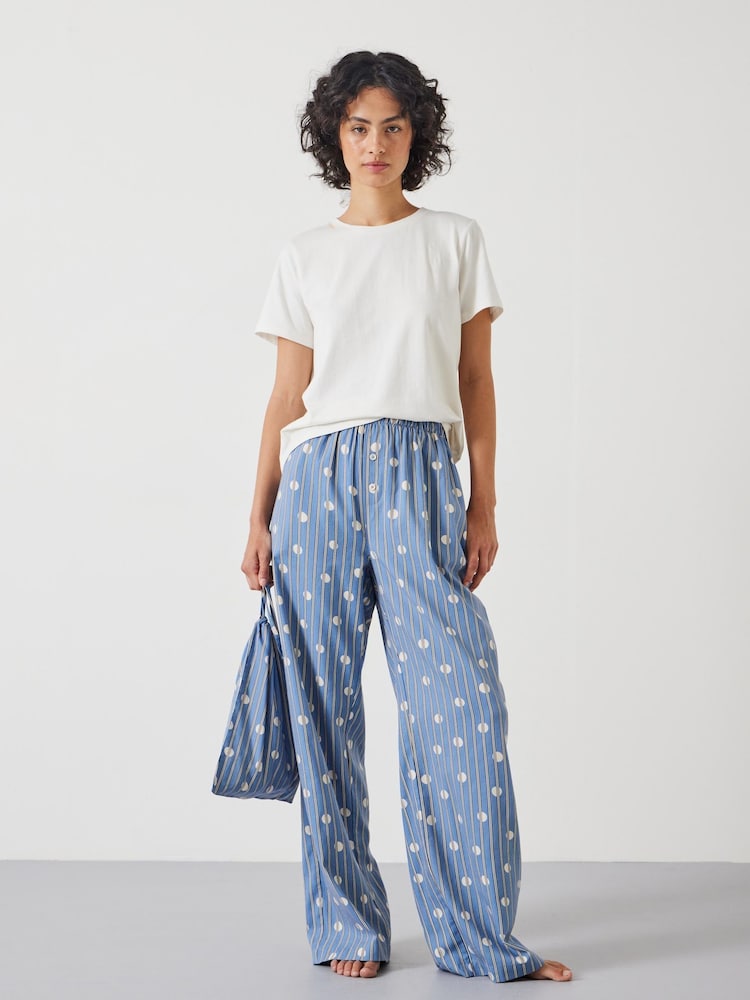 Hush Blue Lucy Cotton Viscose T-Shirt Pyjama Set - Image 1 of 5