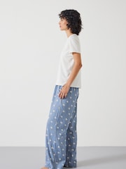 Hush Blue Lucy Cotton Viscose T-Shirt Pyjama Set - Image 3 of 5