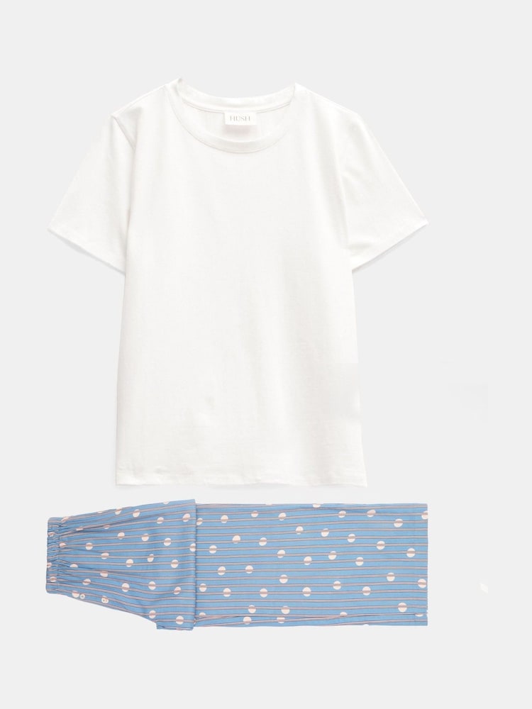 Hush Blue Lucy Cotton Viscose T-Shirt Pyjama Set - Image 5 of 5