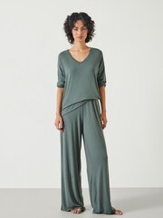 Hush Green Nox Jersey V-Neck Pyjamas - Image 1 of 5