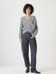 Hush Grey Bronte Cross Front Knit Jumper - Image 2 of 6