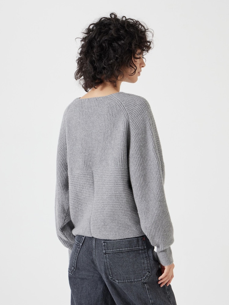 Hush Grey Bronte Cross Front Knit Jumper - Image 3 of 6