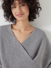 Hush Grey Bronte Cross Front Knit Jumper - Image 4 of 6