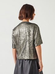 Hush Green Holly Sequin T-Shirt - Image 3 of 5