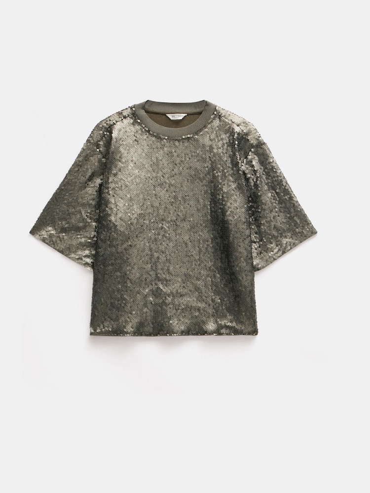 Hush Green Holly Sequin T-Shirt - Image 5 of 5