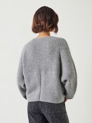 Hush Grey Betty Fluffy Cross Front Jumper - Image 3 of 5