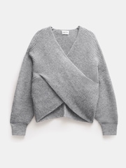 Hush Grey Betty Fluffy Cross Front Jumper - Image 5 of 5