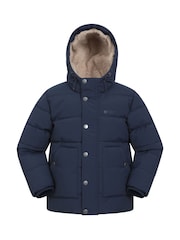 Mountain Warehouse Blue Kids Manta Borg Lined Padded Jacket - Image 1 of 5