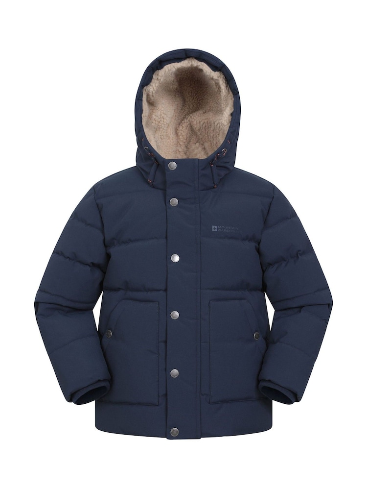 Mountain Warehouse Blue Kids Manta Borg Lined Padded Jacket - Image 1 of 5