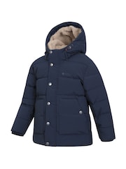 Mountain Warehouse Blue Kids Manta Borg Lined Padded Jacket - Image 2 of 5