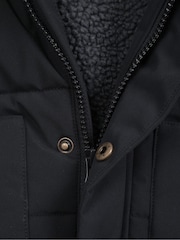 Mountain Warehouse Black Kids Manta Borg Lined Padded Jacket - Image 5 of 5