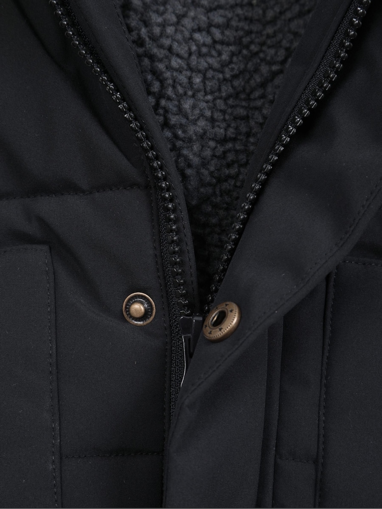 Mountain Warehouse Black Kids Manta Borg Lined Padded Jacket - Image 5 of 5