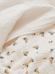 Reiss Lemon Jamie Floral Print Mix 100% Cotton Muslins 4 Pack - Image 3 of 5