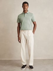 Reiss Sage Earl Cotton Short-Sleeve Polo Shirt - Image 1 of 5