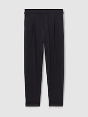 Reiss Navy Ring Pinstripe Tapered Trousers - Image 2 of 6