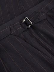 Reiss Navy Ring Pinstripe Tapered Trousers - Image 6 of 6