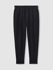 Reiss Navy Cantwell Cotton-Blend Tapered Trousers - Image 2 of 6