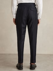 Reiss Navy Cantwell Cotton-Blend Tapered Trousers - Image 5 of 6