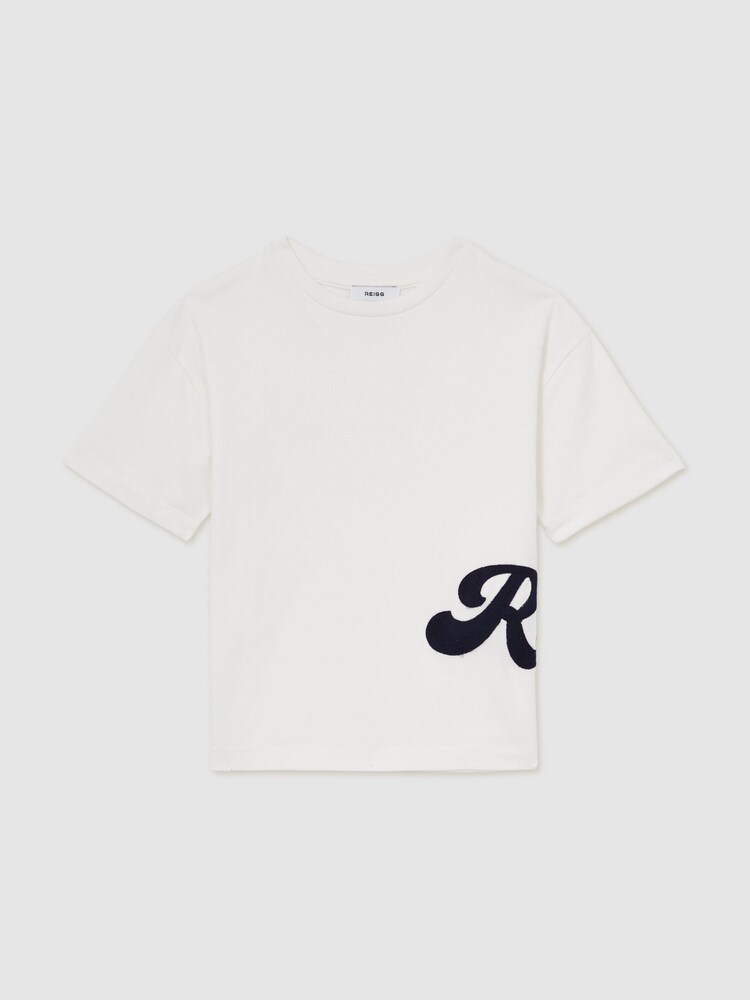 Reiss White Freddie 9-12 yrs Cotton Script-Logo Oversized T-Shirt - Image 1 of 1 Reiss White Freddie 9-12 yrs Cotton Script-Logo Oversized T-Shirt - Image 1 of 1