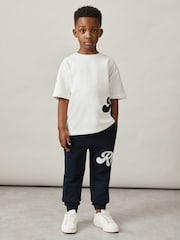 Reiss White Freddie 9-12 yrs Cotton Script-Logo Oversized T-Shirt - Image 2 of 5