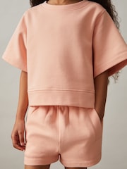 Reiss Peach Meg Cotton-Blend Sweatshirt And Shorts Set - Image 2 of 4