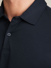 Reiss Navy Earl Cotton Short-Sleeve Polo Shirt - Image 3 of 5
