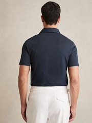 Reiss Navy Earl Cotton Short-Sleeve Polo Shirt - Image 4 of 5