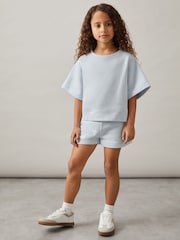 Reiss Blue Meg Cotton-Blend Sweatshirt And Shorts Set - Image 2 of 5