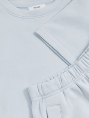 Reiss Blue Meg Cotton-Blend Sweatshirt And Shorts Set - Image 5 of 5