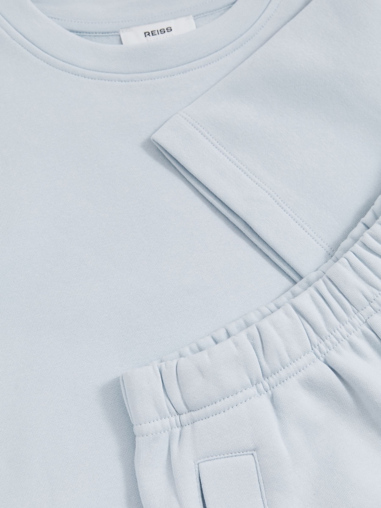 Reiss Blue Meg Cotton-Blend Sweatshirt And Shorts Set - Image 5 of 5