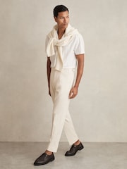 Reiss Stone Cantwell Cotton-Blend Tapered Trousers - Image 1 of 6