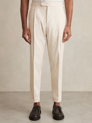 Reiss Stone Cantwell Cotton-Blend Tapered Trousers - Image 3 of 6