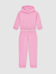 Reiss Bright Pink Harp Cotton Blend Hoodie And Joggers Set - Image 1 of 4