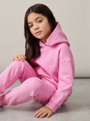 Reiss Bright Pink Harp Cotton Blend Hoodie And Joggers Set - Image 3 of 4